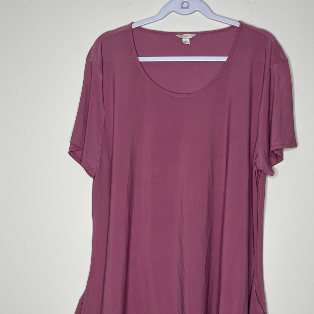 Casual Mauve Short Sleeve Top